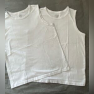 Kids White Tank Tops Size L